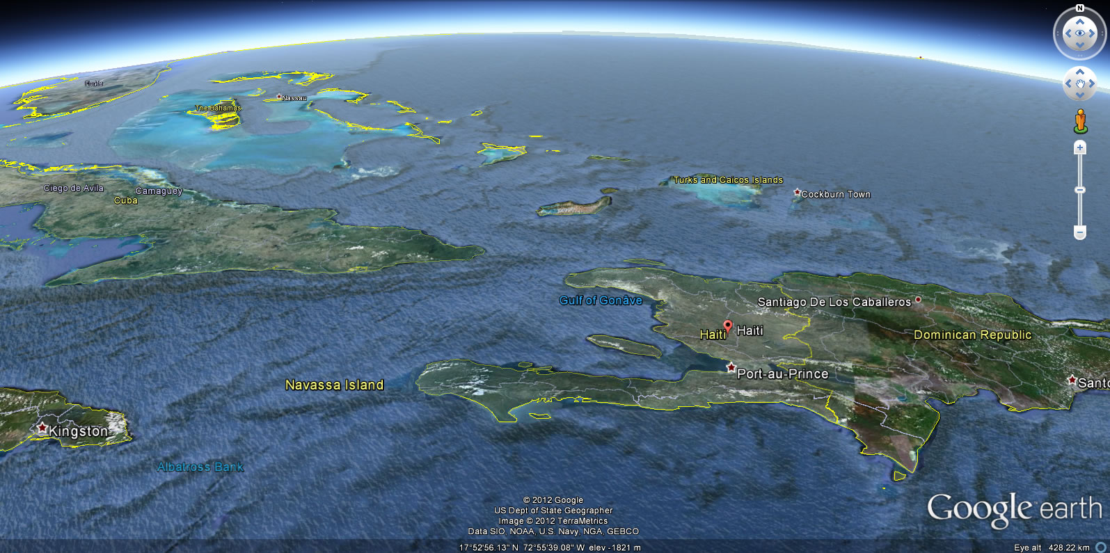 Haiti terre carte